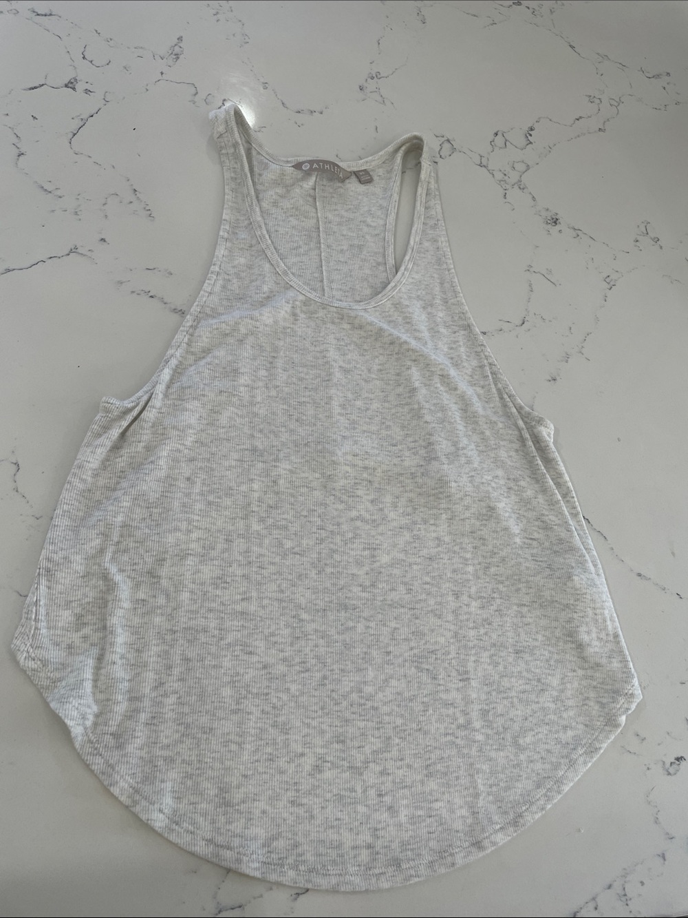 Athleta Heather Gray Ribbed Racerback Tank